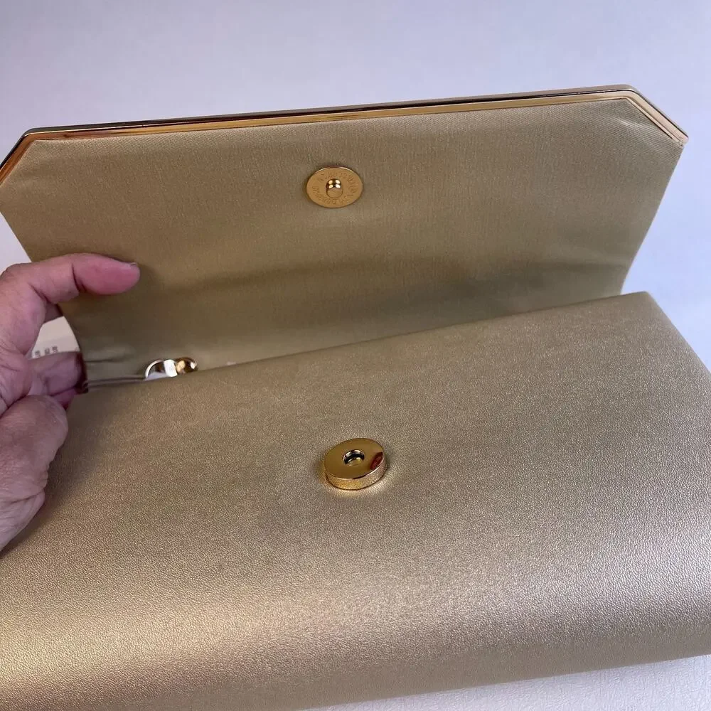 CXL Christian Lacroix Madison Smooth Clutch Gold Detachable Chain